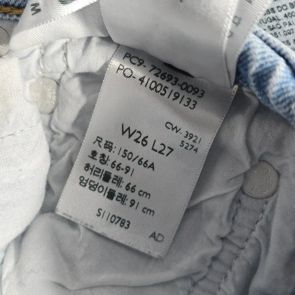 Levis Premium Ribcage Straight Ankle Jeans Womens 26 Light Wash Distressed 72693 - Picture 11 of 12